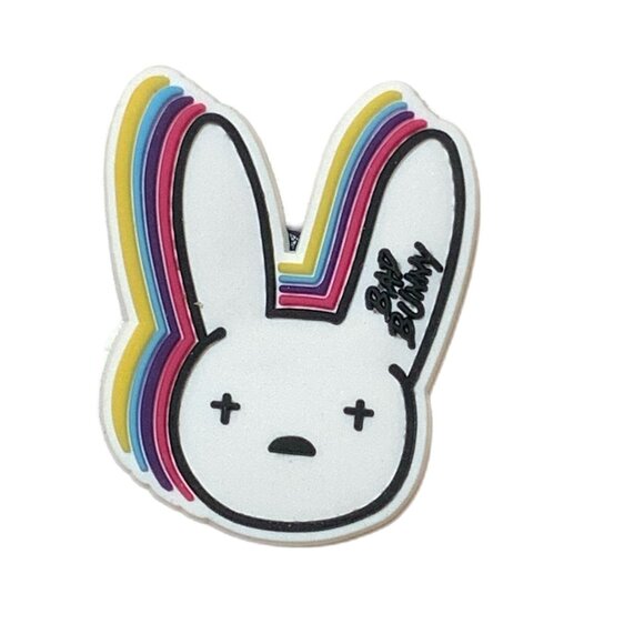 NWOT Bad Bunny Croc Charm Multi Colored Shadow Ears - Picture 1 of 3